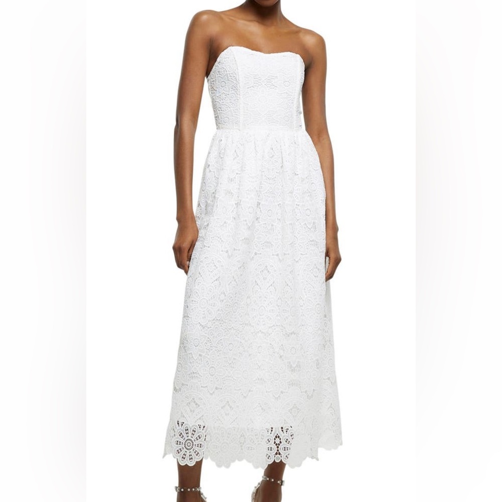 River Island Strapless Lace Corset Dress